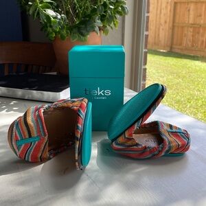 NEW, never worn Tieks size 8 Sunset Stripe